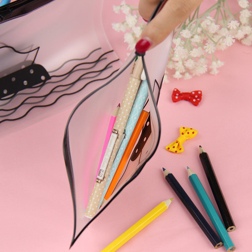 2PCS Kawaii Clear Pencil Case
