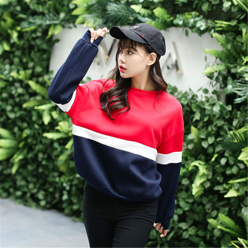 Korean Contrast Color Pullover