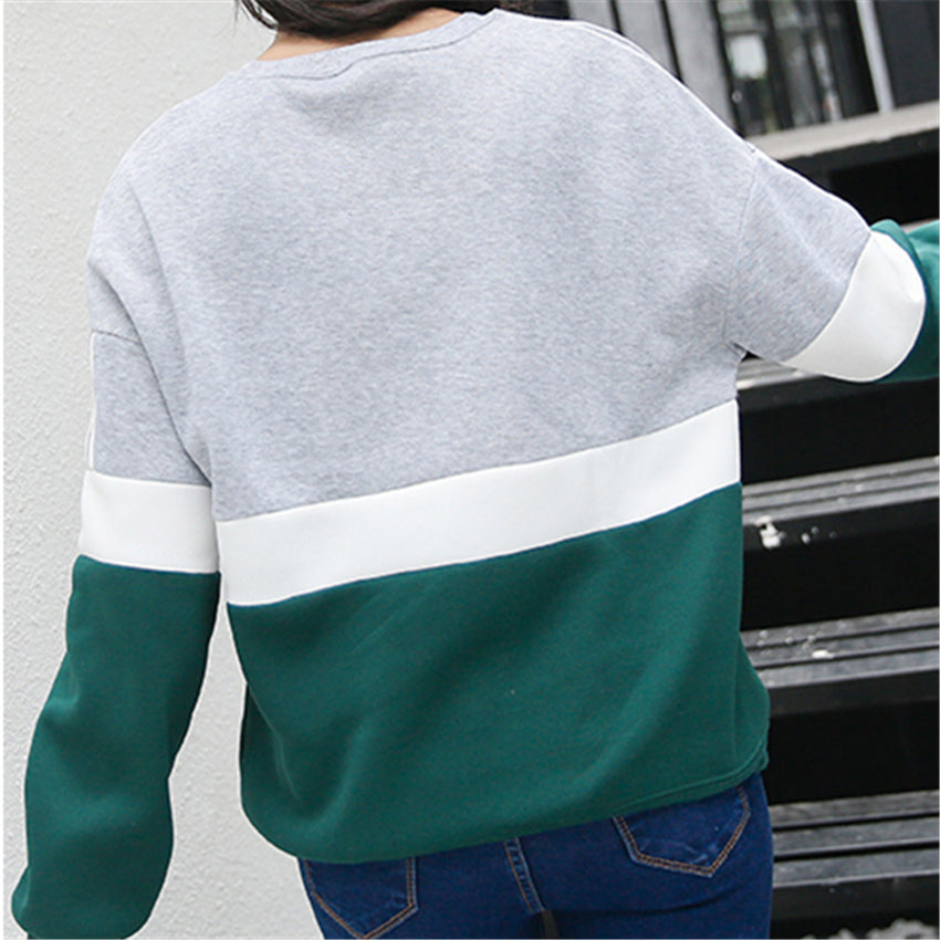 Korean Contrast Color Pullover