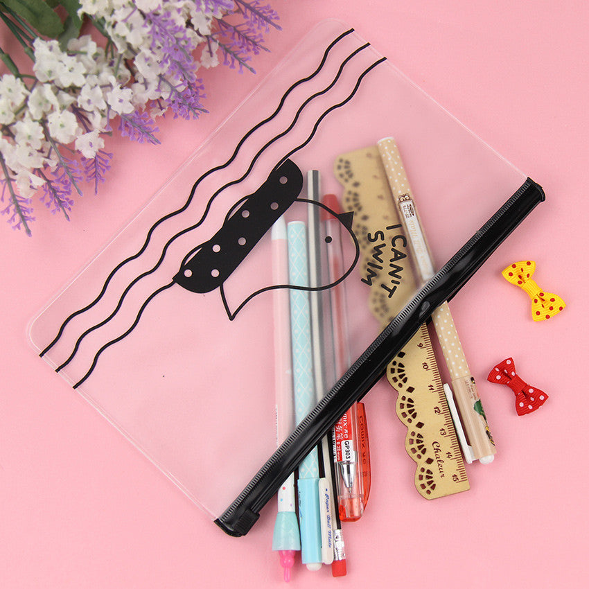 2PCS Kawaii Clear Pencil Case
