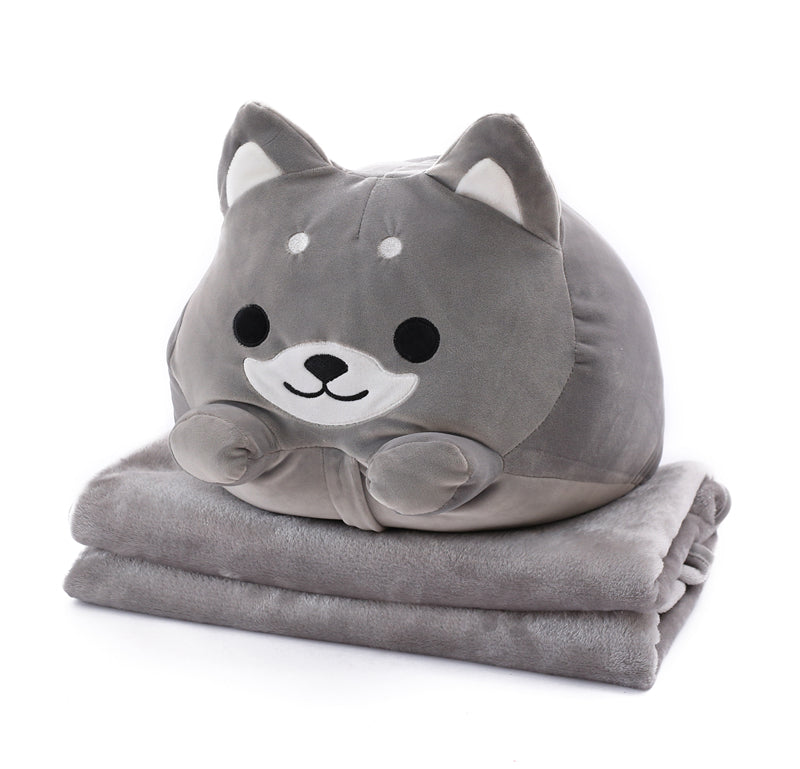 Shiba Inu Pillow With Blanket Combo