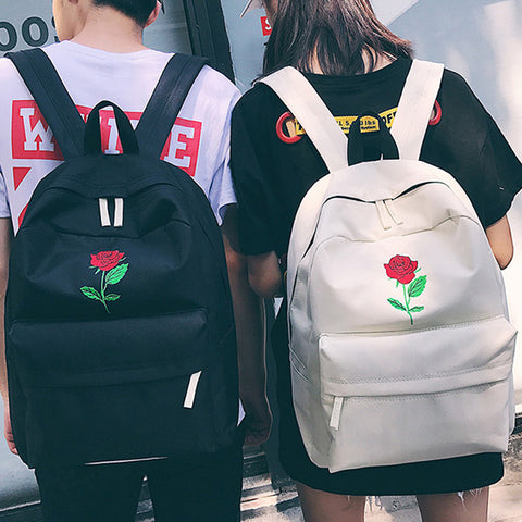 Rose Embroidered Backpack