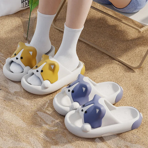 Kawaii Corgi Slide Slippers