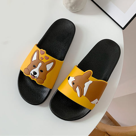 Kawaii Corgi Slide Slippers