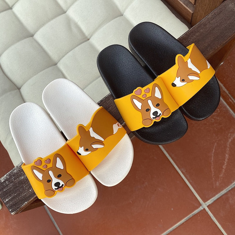 Kawaii Corgi Slide Slippers