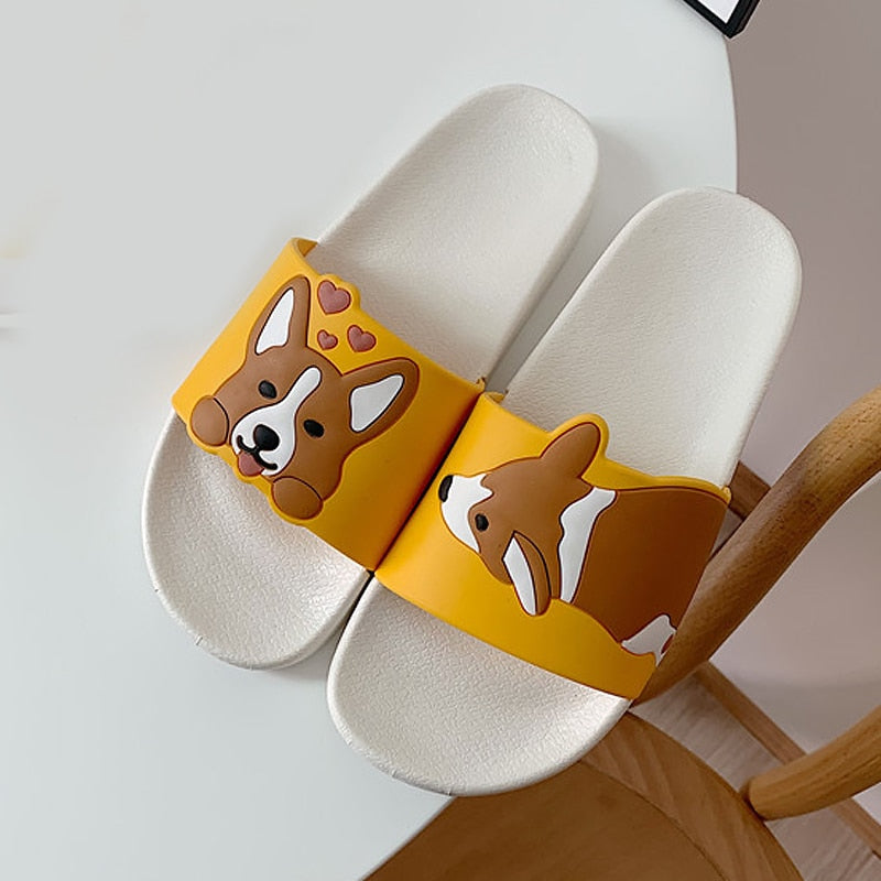 Kawaii Corgi Slide Slippers