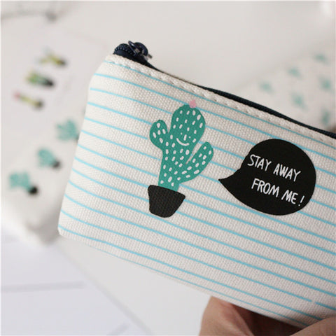 Cactus Canvas Pencil Case