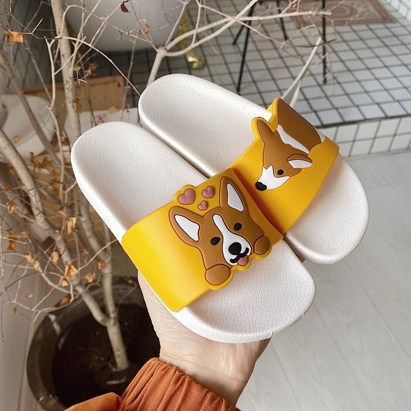 Kawaii Corgi Slide Slippers