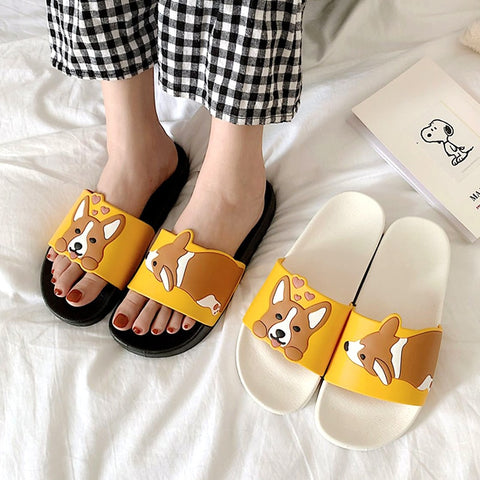 Kawaii Corgi Slide Slippers