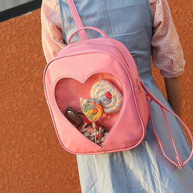 Cute Candy Color Heart Backpack