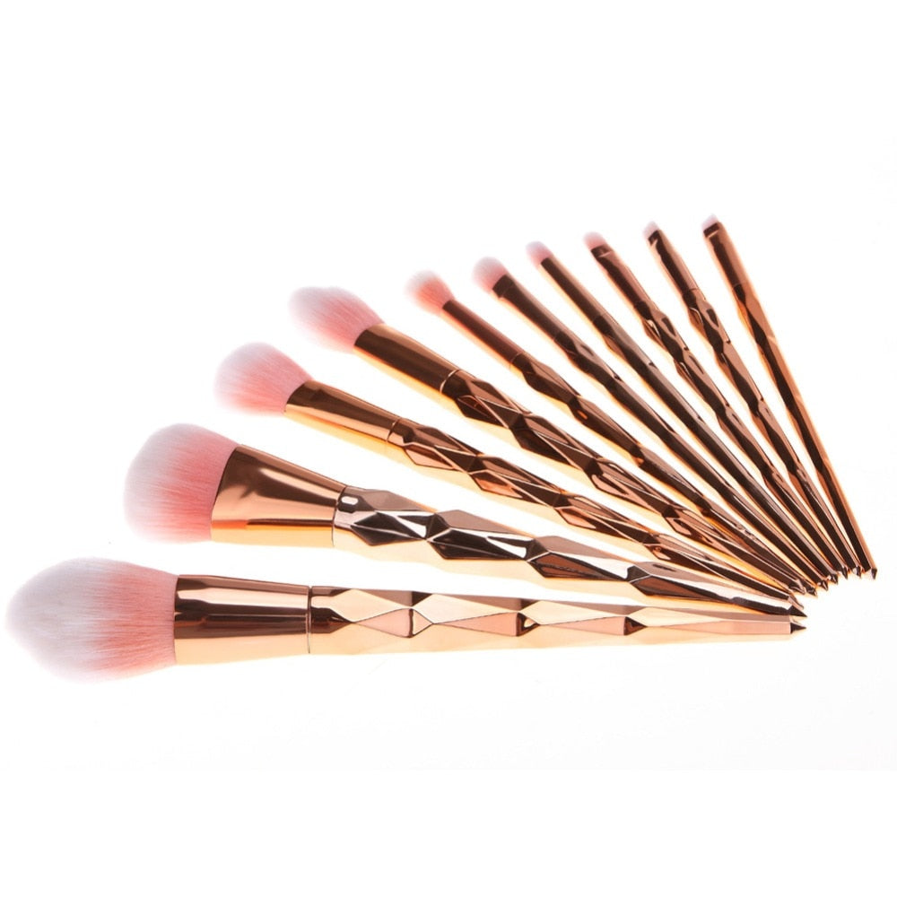 Rose Gold Unicorn 10 Brushes Set