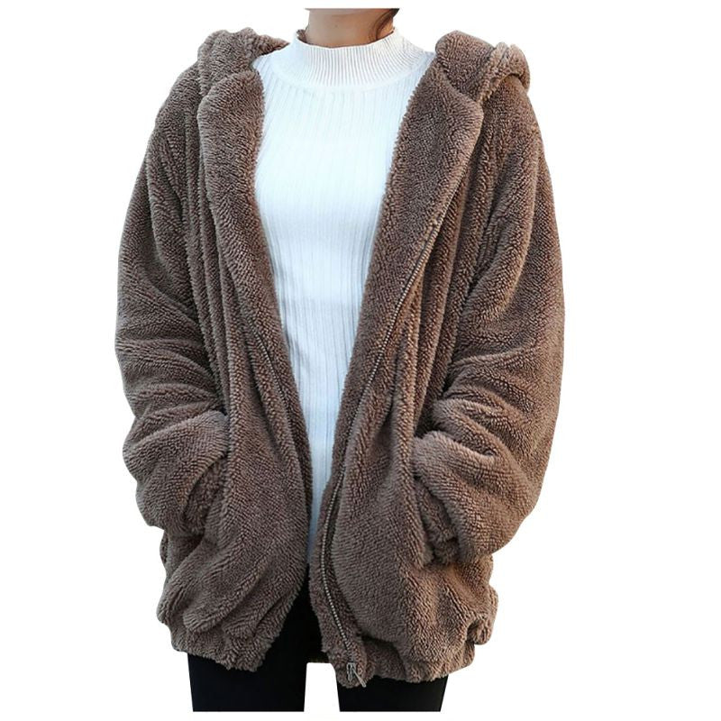 Fluffy Bear with Ears Hoodie