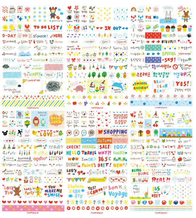 Kawaii Doodle Stickers - 6 Sheets Pack