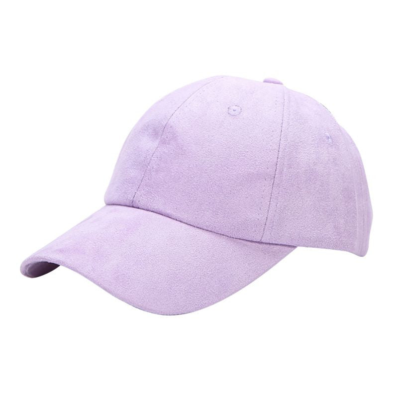 Pastel Color Suede Baseball Cap