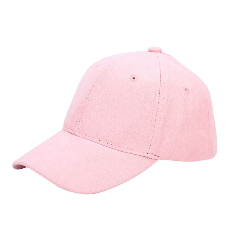 Pastel Color Suede Baseball Cap