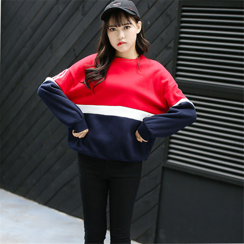 Korean Contrast Color Pullover