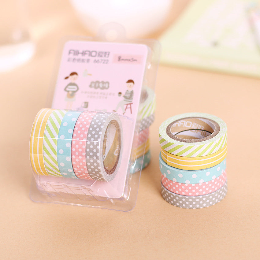 5 Pack Candy Color Washi Tape