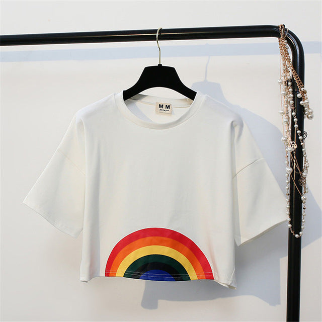 Rainbow Crop Top Shirt