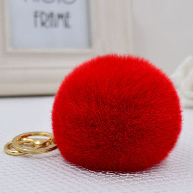 Fluffy Pom Pom Keychain