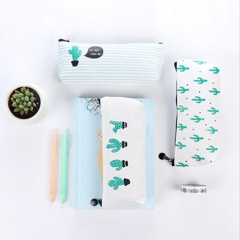 Cactus Canvas Pencil Case