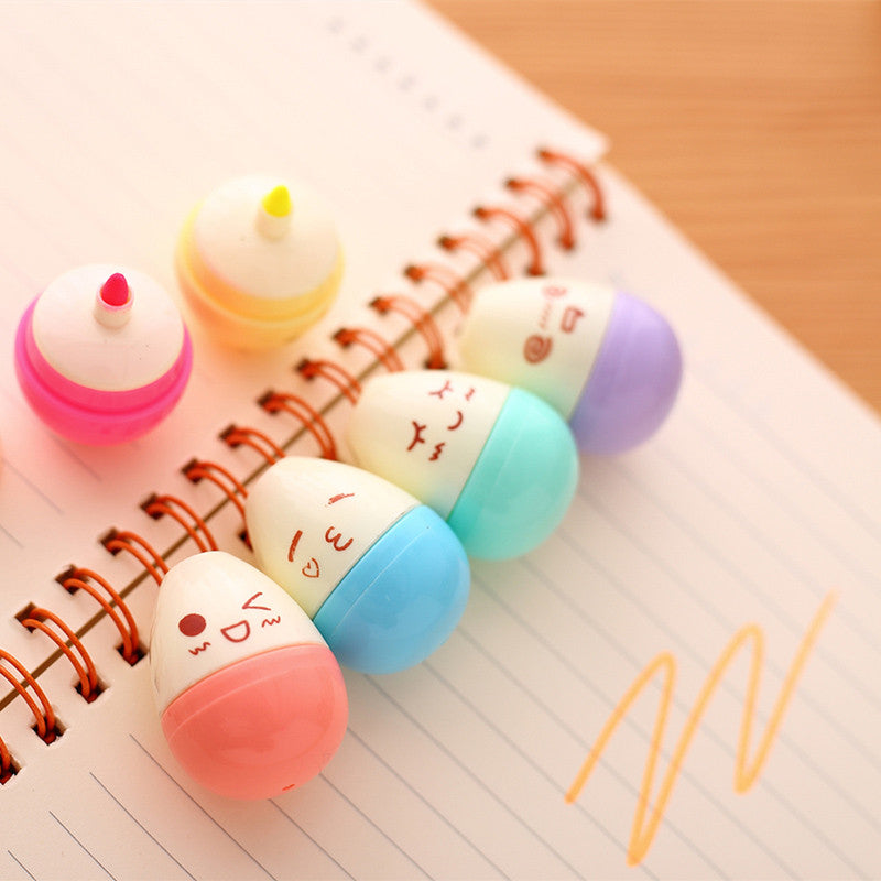 Kawaii Mini Egg Highlighter 6-pack - Kawaii Pen Shop - Cutsy World
