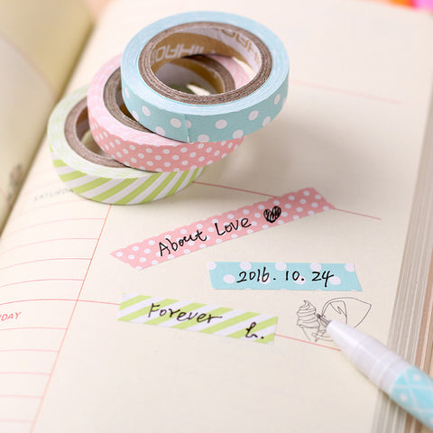 5 Pack Candy Color Washi Tape