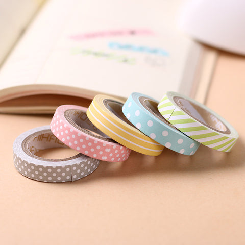 5 Pack Candy Color Washi Tape