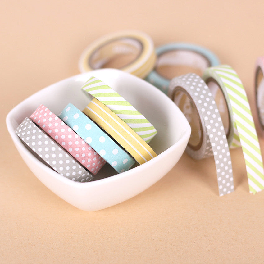 5 Pack Candy Color Washi Tape