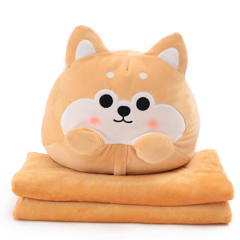 Shiba Inu Pillow With Blanket Combo