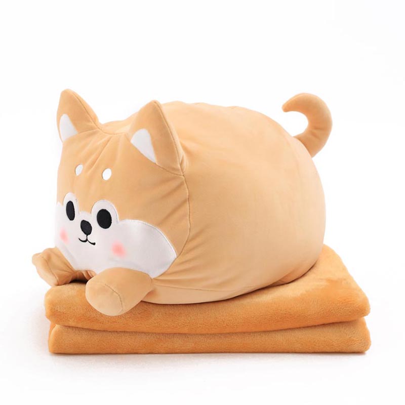 Shiba Inu Pillow With Blanket Combo