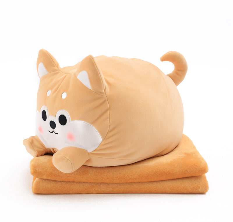 Shiba Inu Pillow With Blanket Combo