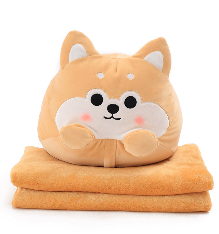 Shiba Inu Pillow With Blanket Combo