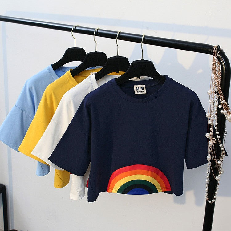 Rainbow Crop Top Shirt