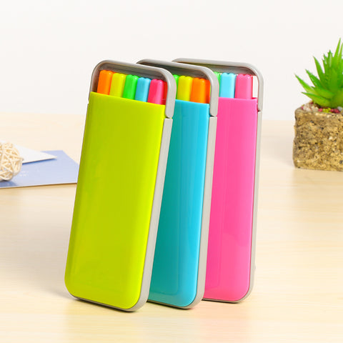 Colorful Highlighter Pen Set with Case