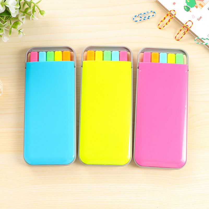 Colorful Highlighter Pen Set with Case
