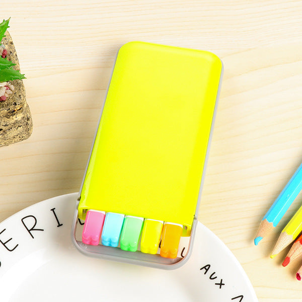 Colorful Highlighter Pen Set with Case
