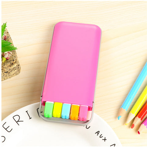 Colorful Highlighter Pen Set with Case