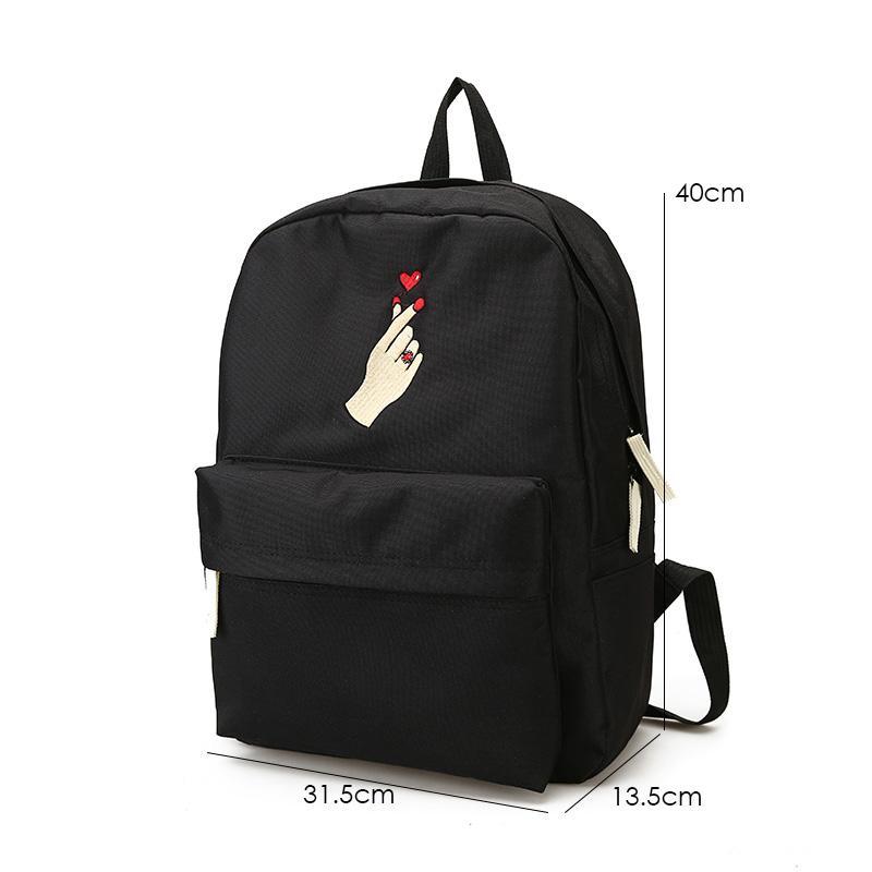 Rose Embroidered Backpack