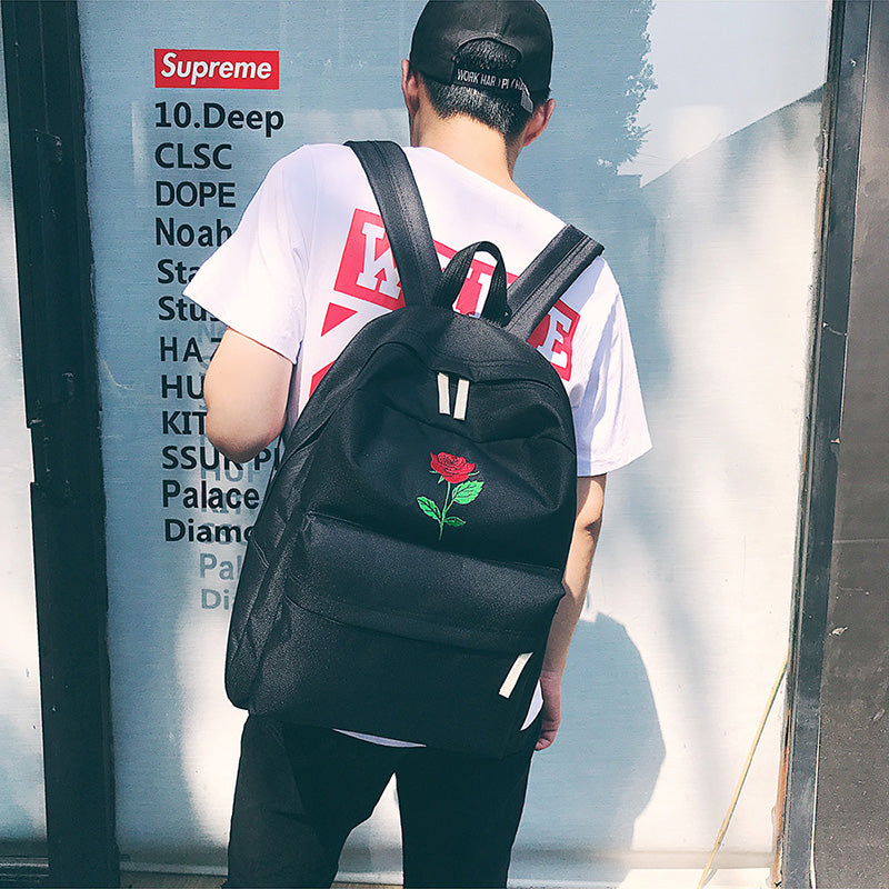 Rose Embroidered Backpack