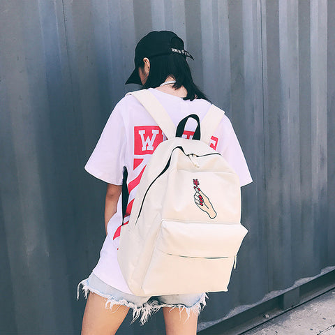 Rose Embroidered Backpack