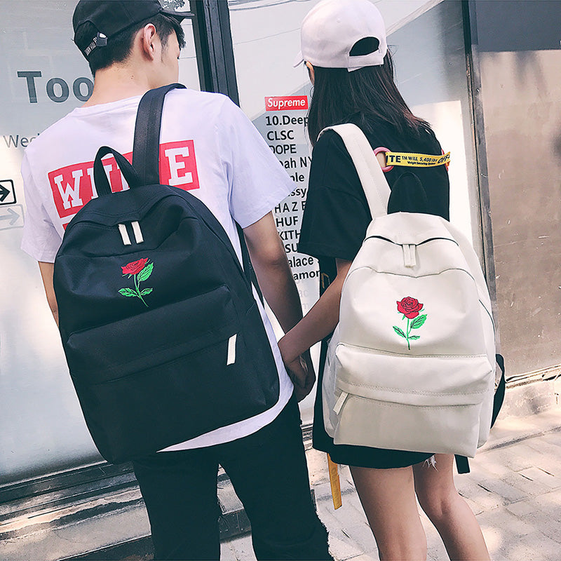 Rose Embroidered Backpack