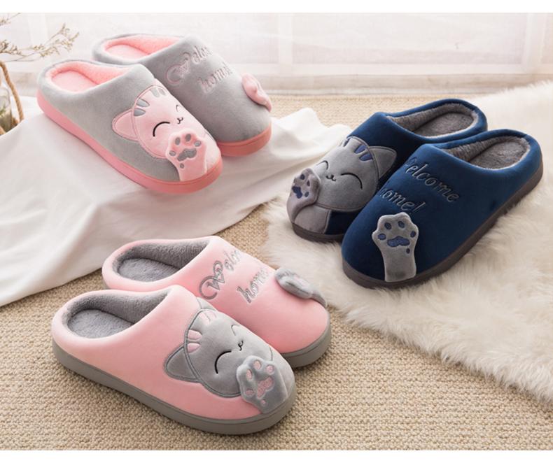 Cute cozy cat paw slippers