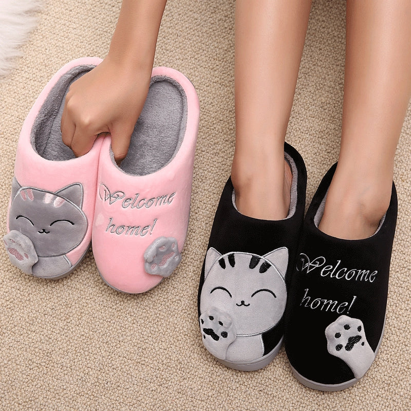 Cute cozy cat paw slippers