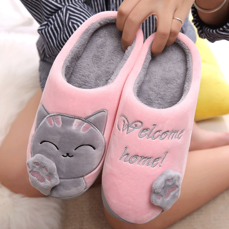 Cute cozy cat paw slippers