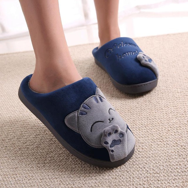 Cute cozy cat paw slippers