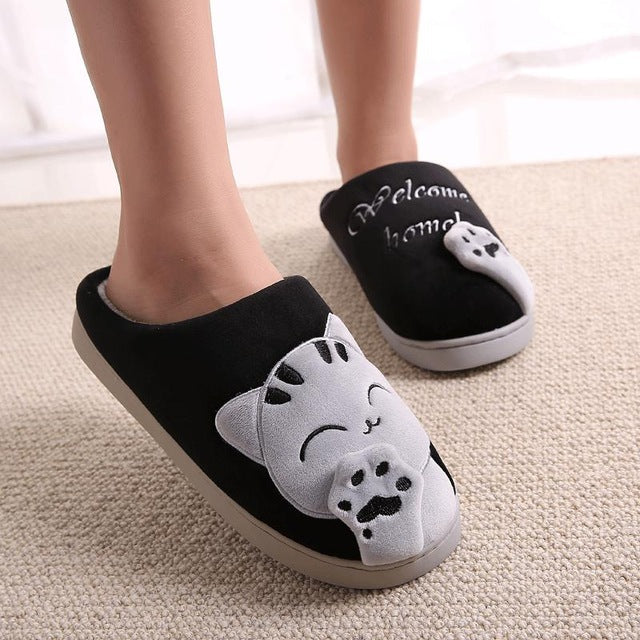 Cute cozy cat paw slippers