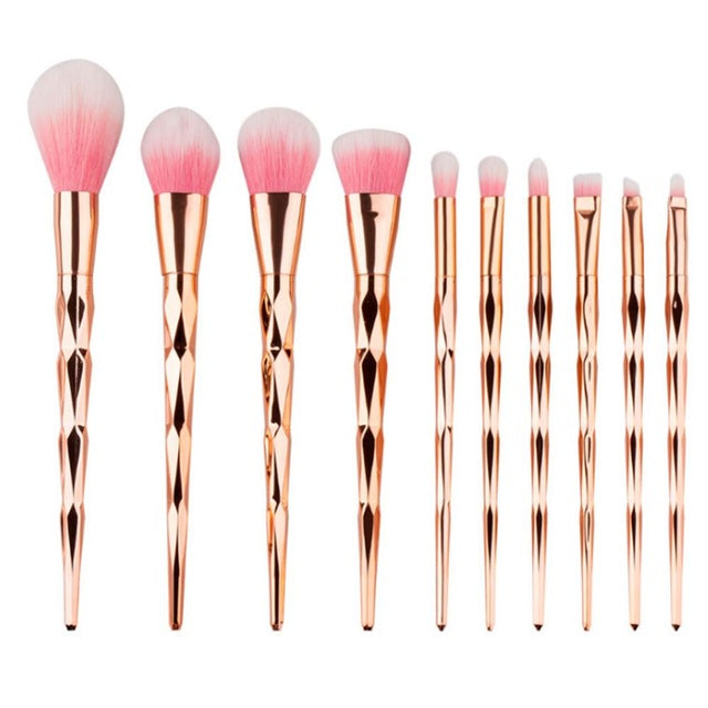 Rose Gold Unicorn 10 Brushes Set