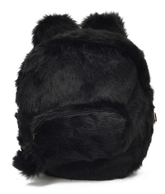 Bunny Ears Faux Fur Backpack