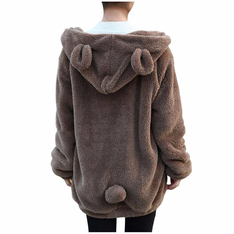 Fluffy Bear with Ears Hoodie