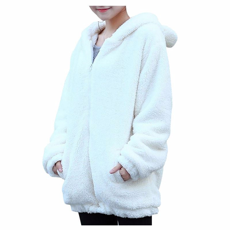 Fluffy Bear with Ears Hoodie